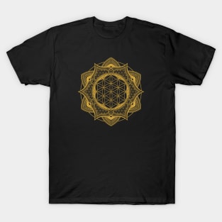 Golden Flower Of Life T-Shirt